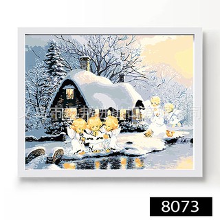 Tranh Sơn Dầu Số Hoá Tự Vẽ DIY - 8073 40x50cm có khung