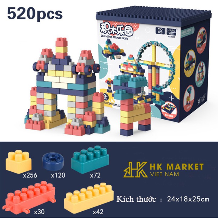 Bộ Xếp Hình Lego 520 Chi Tiết Giúp Kích Thích Tư Duy Trẻ Em