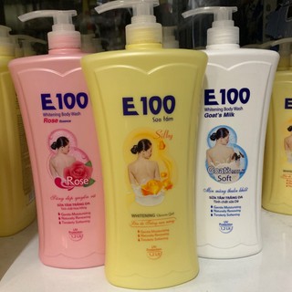 Sữa tắm dưỡng trắng mịn da E100 1200ml 3 màu