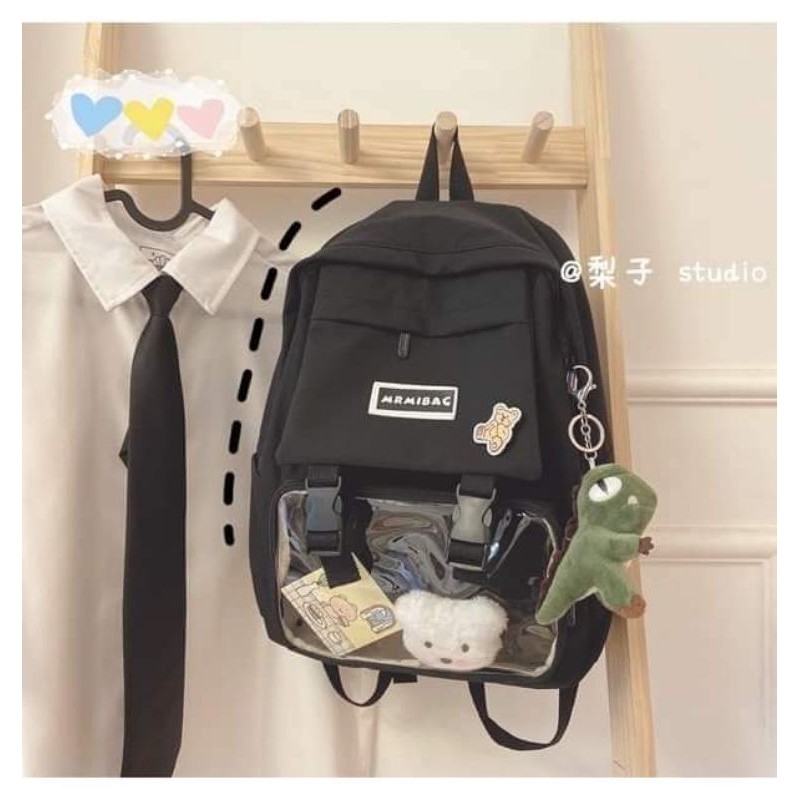 Balo gấu dù phối túi trong