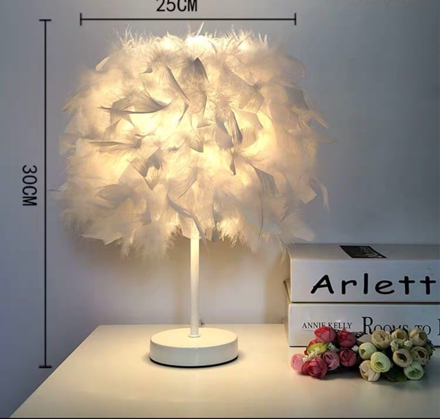 😍🤩 Sẵn! Đèn lông vũ để bàn , đẹp siêu yêu thương .