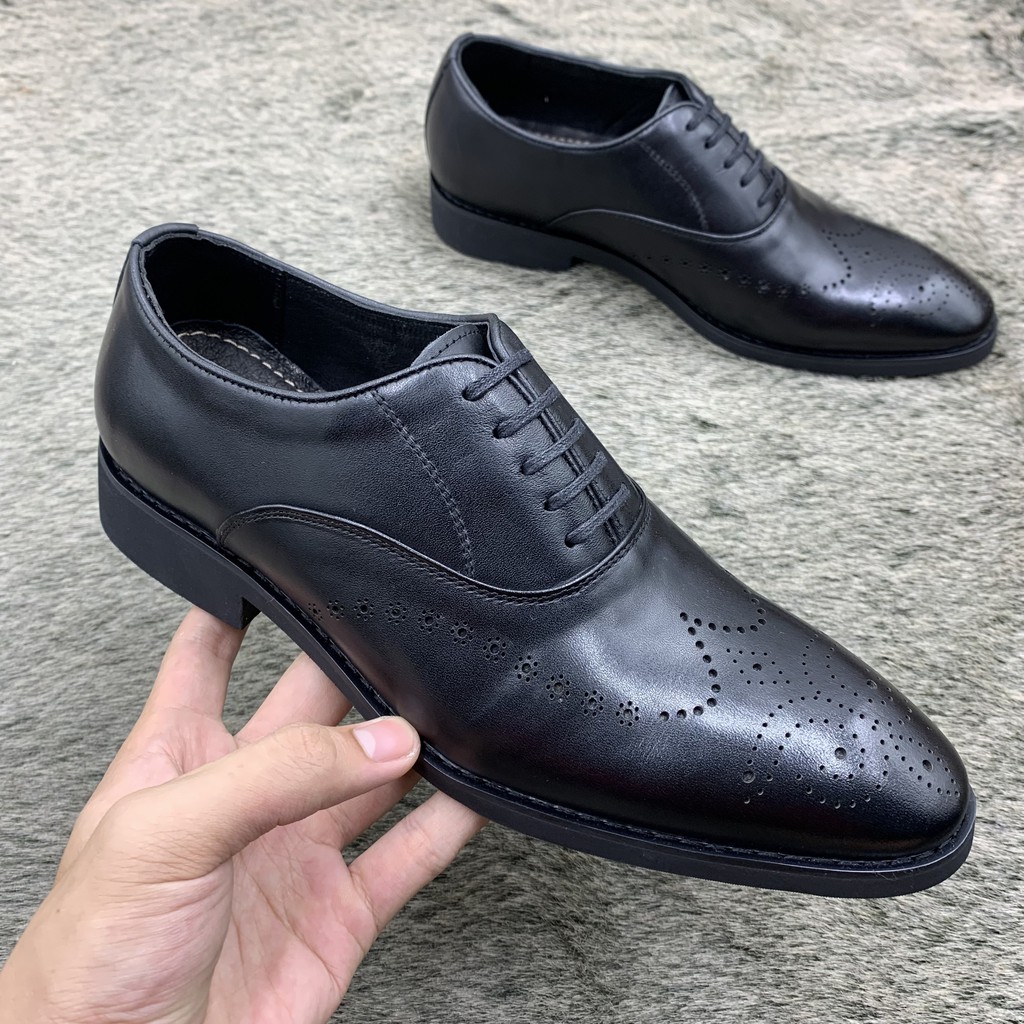 Giầy oxford công sở buộc dây, đục lỗ trang trí đế cao su siêu bền