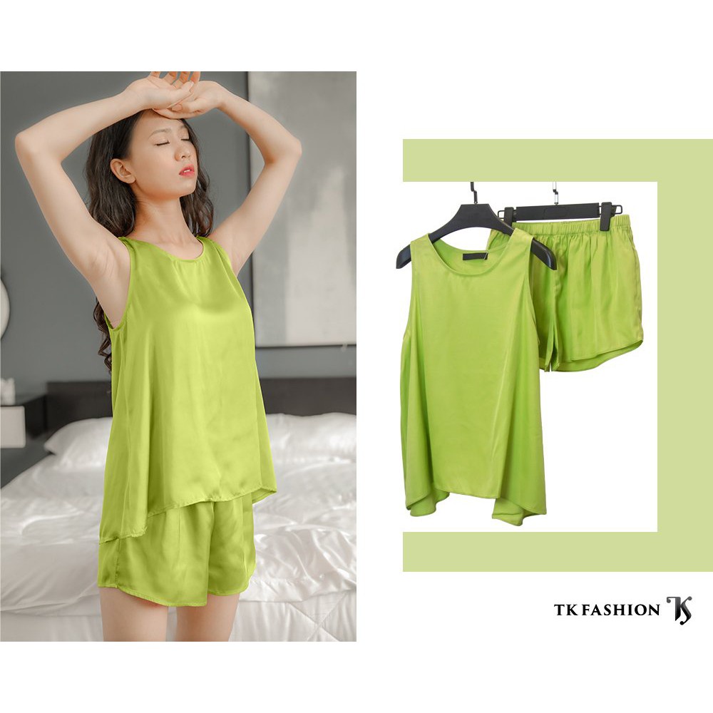 Bộ đồ ngủ nữ mặc nhà Pyjama, set bộ nữ vải lụa hàn cao cấp từ thương hiệu TKFASHION BD12
