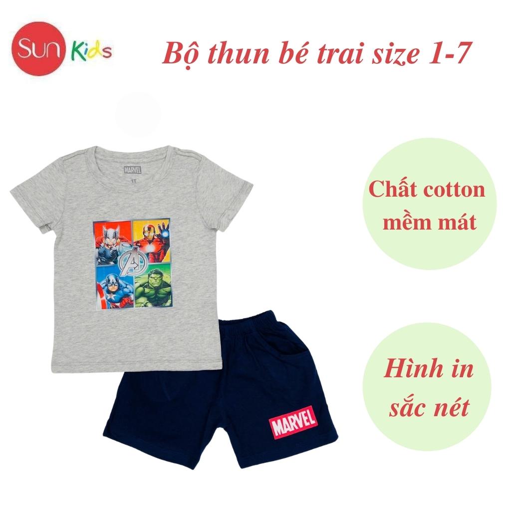 Đồ bộ bé trai, đồ bộ trẻ em chất thun cotton, size 1-7 tuổi, có nhiều màu - SUNKIDS