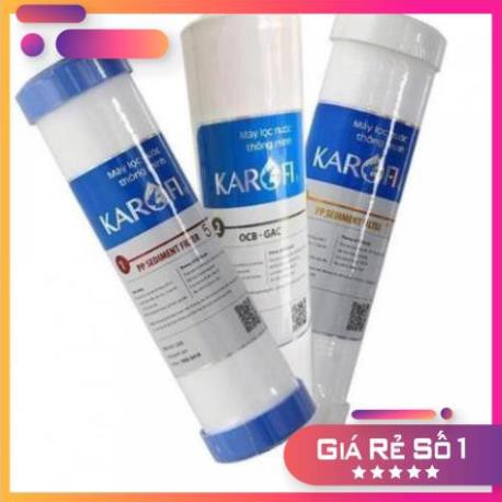 (COMBO) Bộ 3 lõi lọc 123 Karofi Chính Hãng, Lọc thô Karofi, lõi 1 PP 5 micron, lõi GAC số 2, lõi 3 P