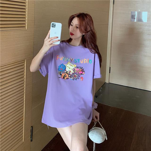 Áo Thun Ngắn Tay In Họa Tiết Graffiti + Quần Dài Ống Rộng Thời Trang Mẫu 2021 Dành Cho Nữ | BigBuy360 - bigbuy360.vn