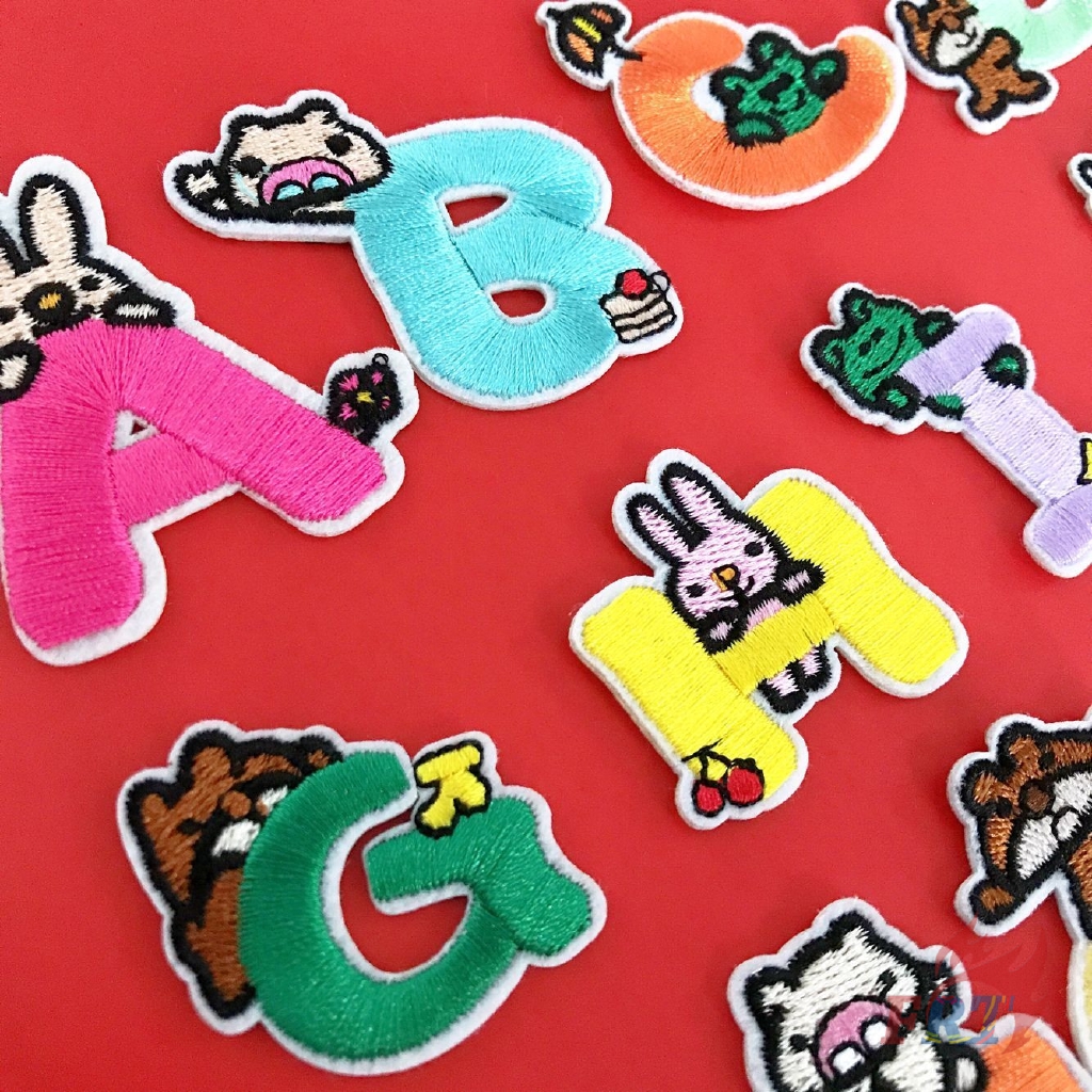 ☸ Cartoon Letter Patch ☸ 1Pc Diy Sew On Iron On Badges Patches Apparel Applique