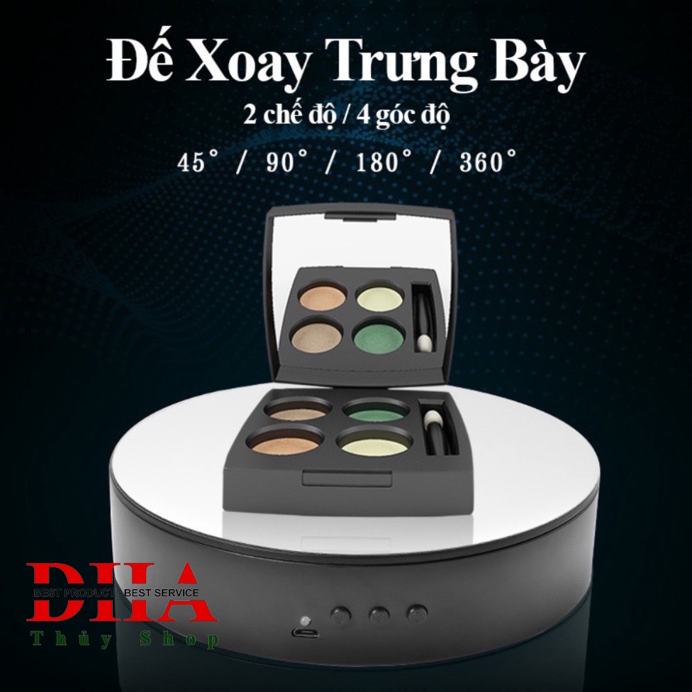 ĐẾ XOAY HỖ TRỢ CHỤP ẢNH, QUAY VIDEO, LIVE STREAM SẢN PHẨM TỰ ĐỘNG 360 ĐỘ ĐƯỜNG KÍNH 15CM CHỊU LỰC 3KG - SẠC USB - BH 1 T