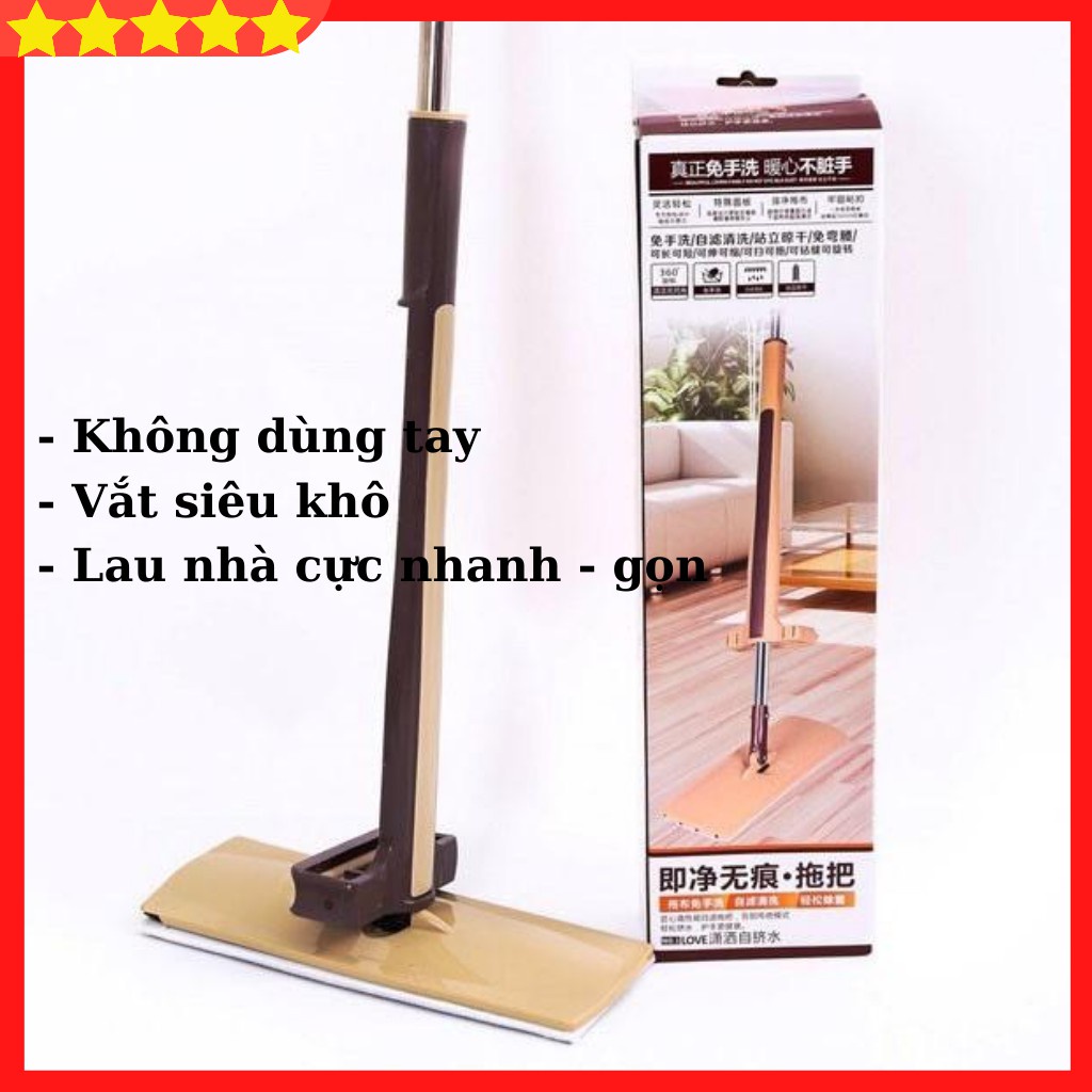 Cây Lau Nhà, Chổi Lau Nhà Thông Minh Tự Vắt Phẳng, Xoay 360 Độ, Thấm Hút Bẩn Siêu Nhanh, Siêu Sạch Spin Mop