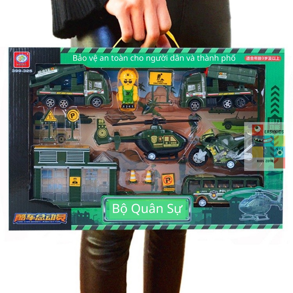 Đồ chơi xe, mô hình xe Quân sự Vận chuyển Cảnh sát Máy bay Giao thông EASYKIDS