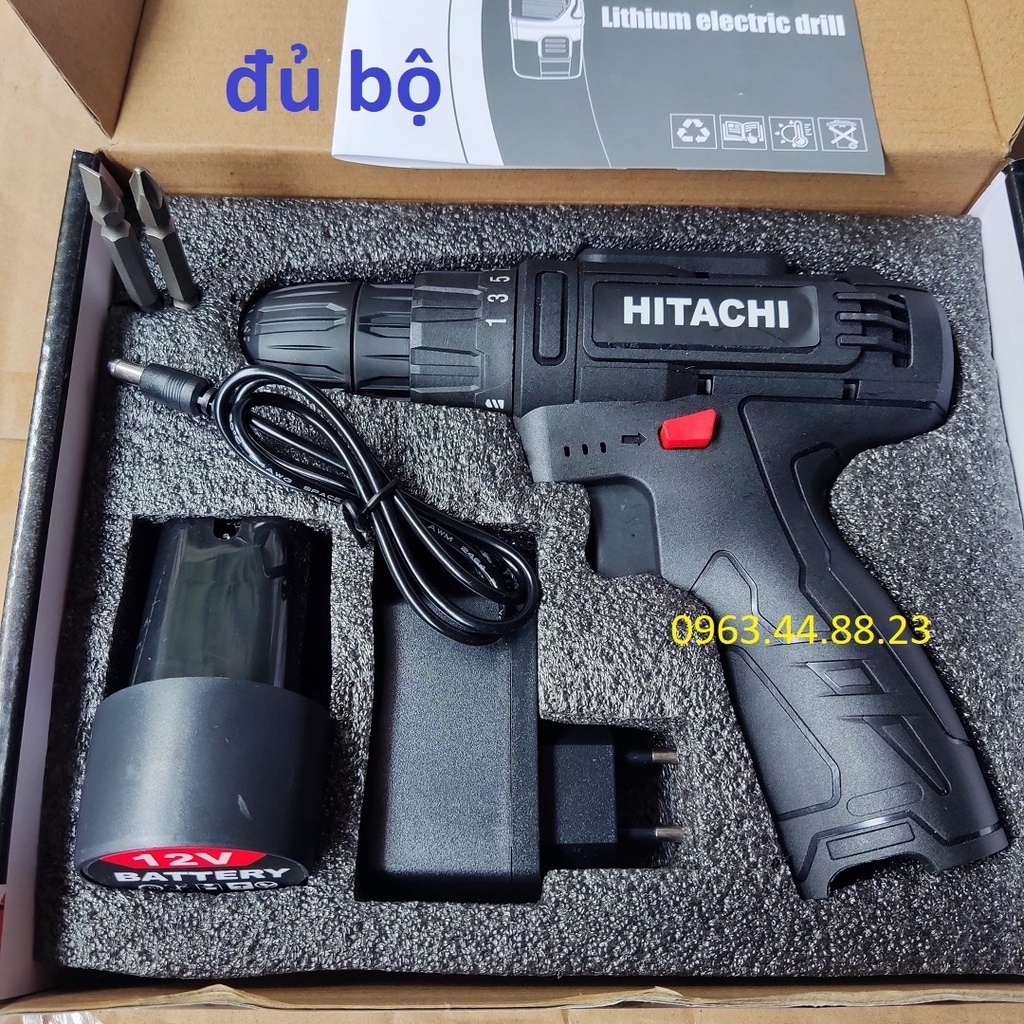 Khoan Pin 12V HITACHI Máy Bắt Vít Nhật Bản