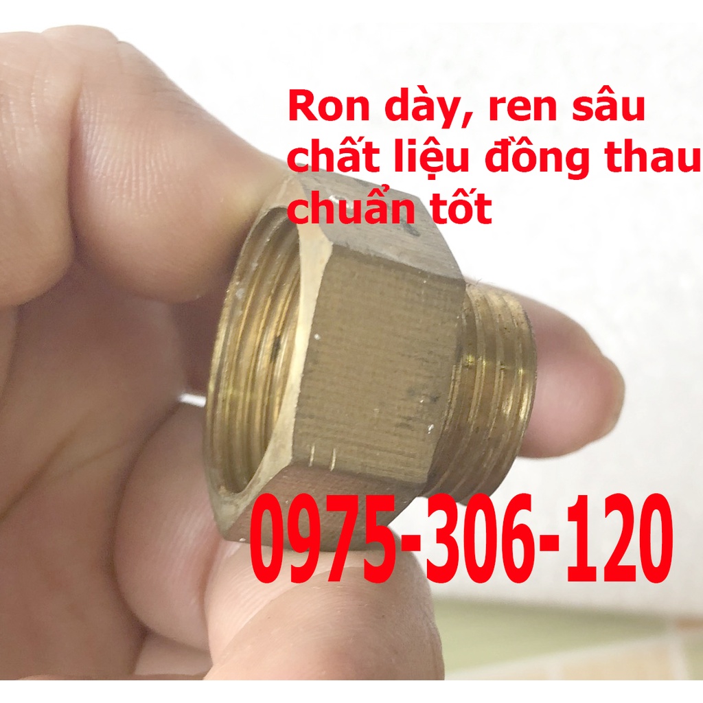 Ron nối 2 đầu, ron trong 21mm ron ngoài 27mm chất liệu đồng thau chuẩn tốt