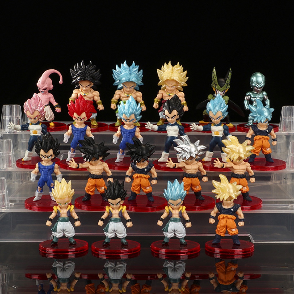 Mô hình Dragon ball chibi Luffy Store nhân vật songoku siêu saiyan cao 7cm, figure anime 7 viên ngọc rồng, mô hình decor