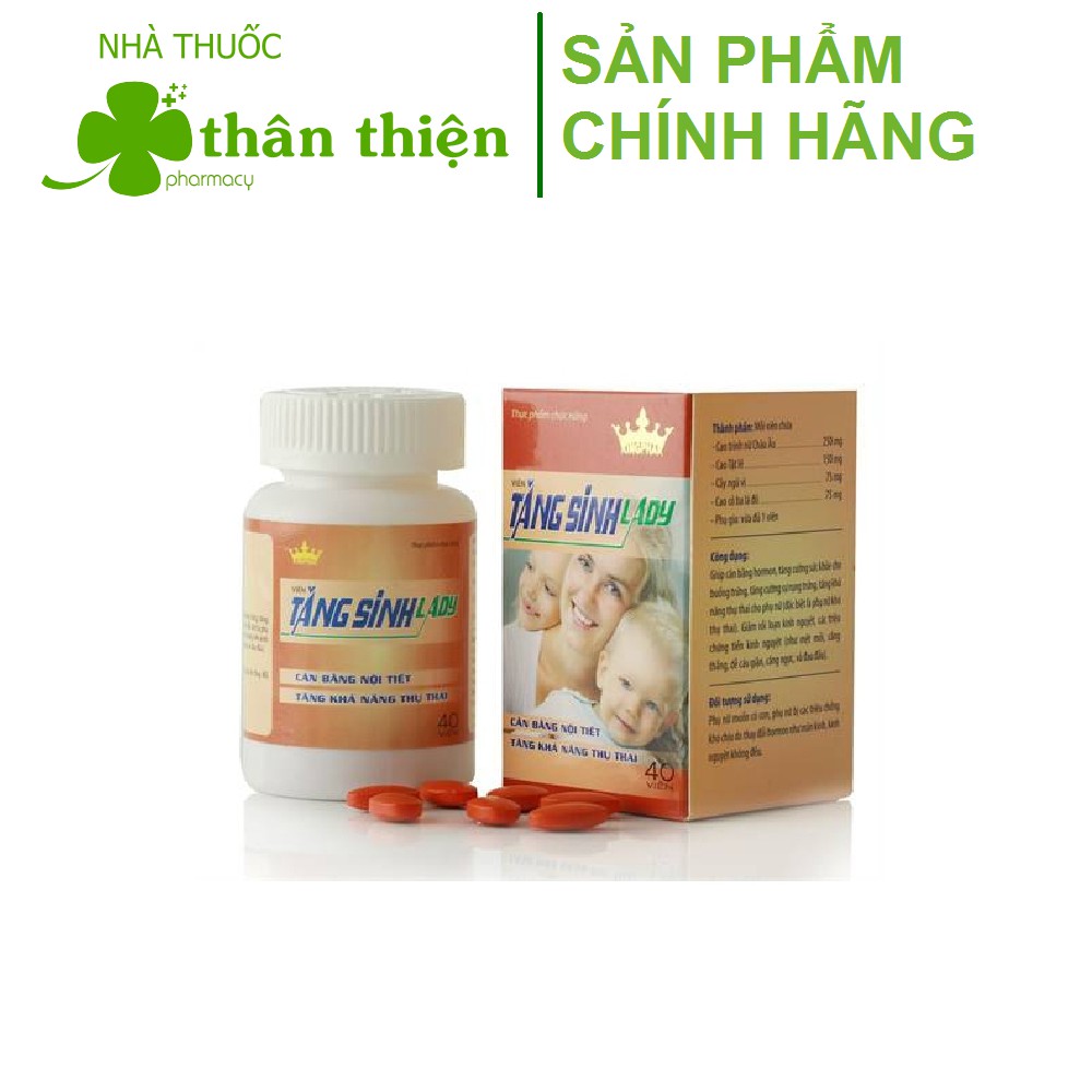 VIÊN TĂNG SINH LADY KINGPHAR – HỖ TRỢ TĂNG KHẢ NĂNG THỤ THAI, GIẢM VÔ SINH HIẾM MUỘN (HỘP 40 VIÊN)