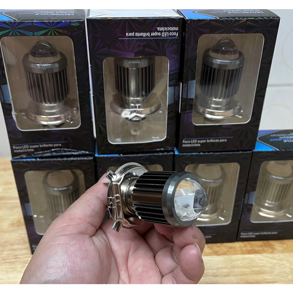 Bi cầu Mini chân H4 - Cos trắng , Pha  trắng dành cho xe máy và xe hơi 12v DC