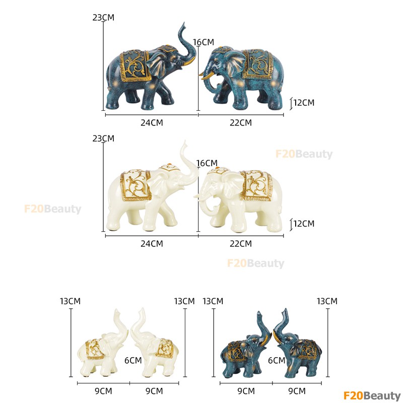 🐘Tượng Cặp Voi Decor 🐘 Đồ trang trí Nội Thất Phòng Khách, Phòng Ngủ Cao Cấp Đẹp Rẻ 💫 F20Beauty 💫 Phong cách hiện đại | BigBuy360 - bigbuy360.vn