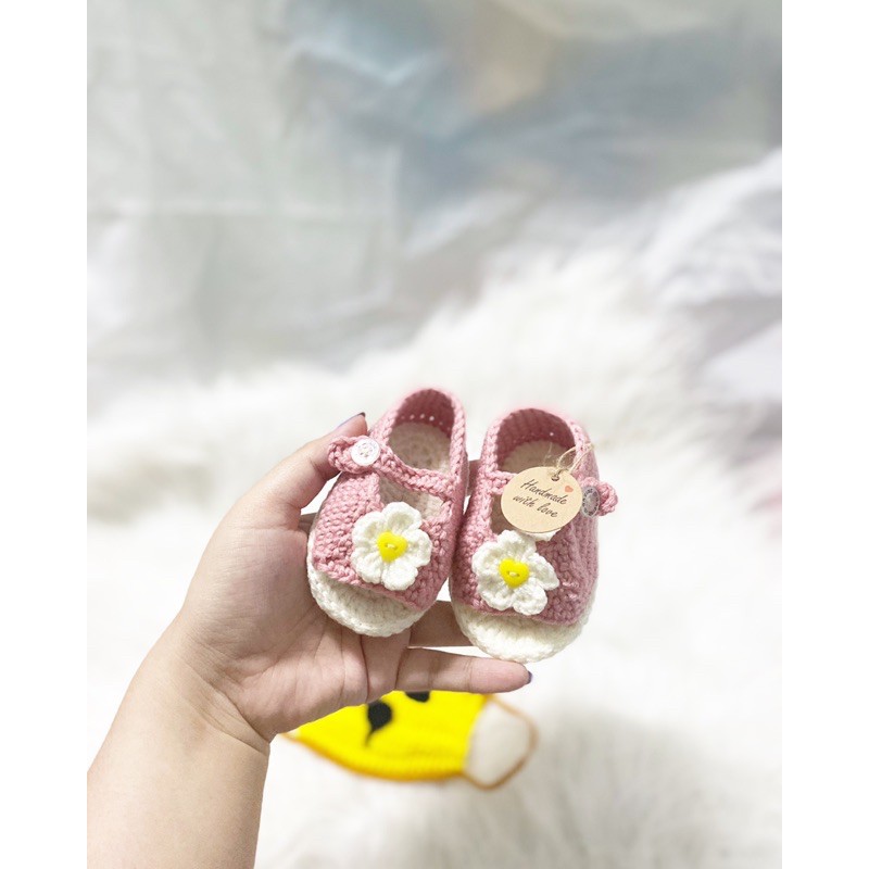 Sandal len hoa {pink} xinh cho bé 🎀🌿🎀🌿