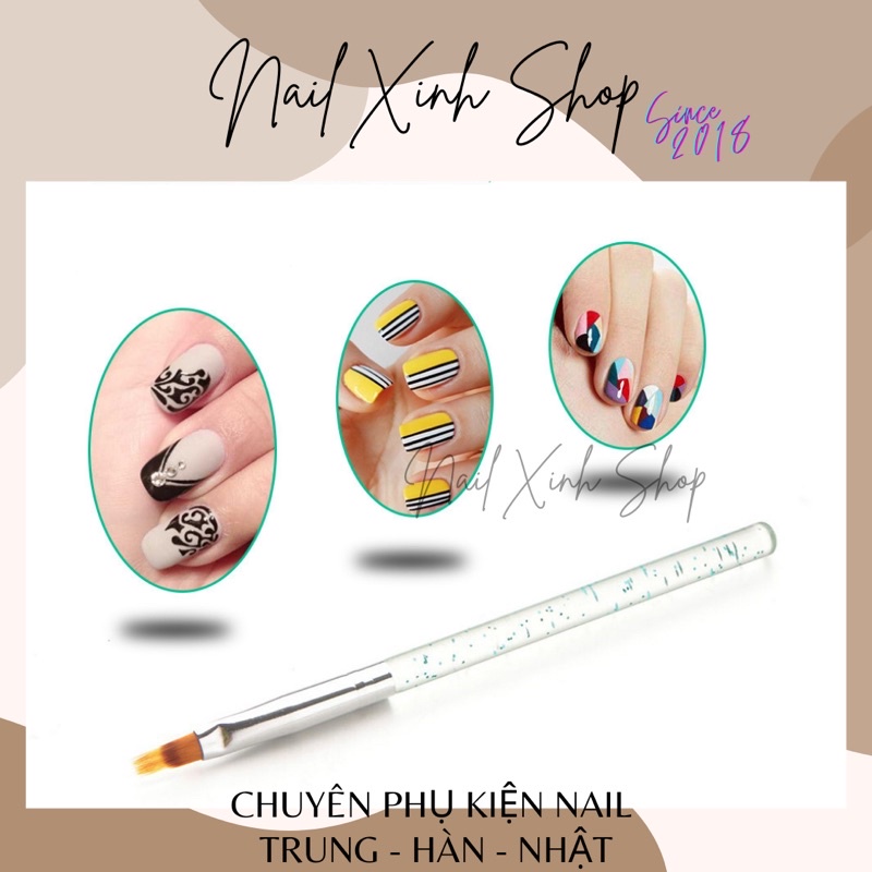 Cọ ombre cán gỗ cao cấp  dặm móng, vẽ nail chuyên nghiệp