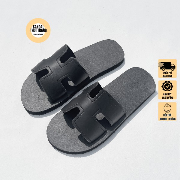 Dép sandal chữ H thời trang giá rẻ Nam/nữ full đen sandal đồng nai