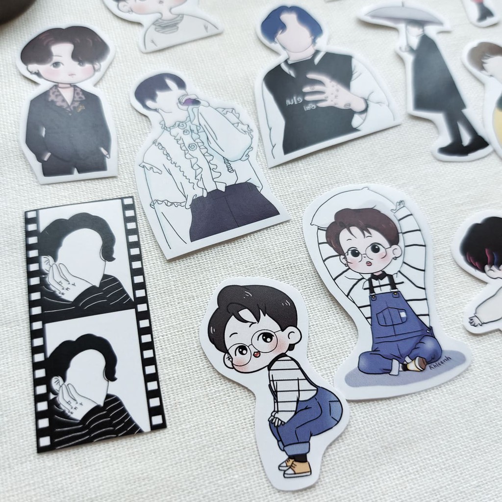 Sticker BTS Jungkook chibi trang trí sổ laptop điện thoại