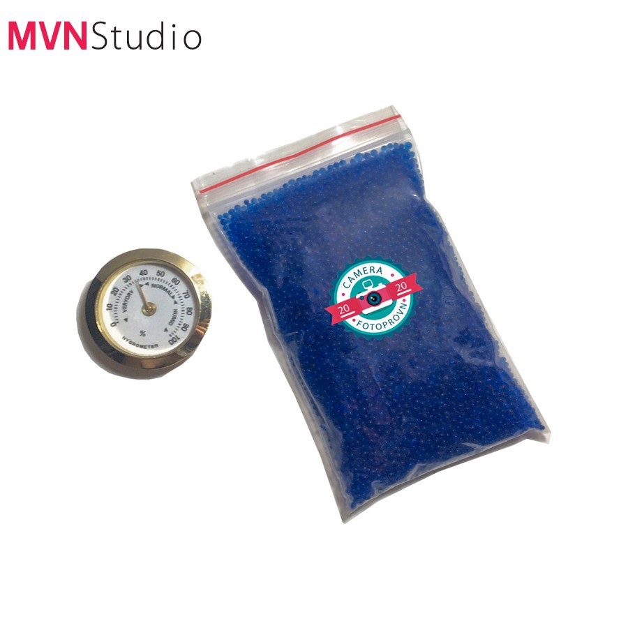 MVN Studio - Gói 500g hạt chống ẩm, hạt hút ẩm màu xanh cho máy ảnh tặng kèm 5 túi giấy vải đựng hạt