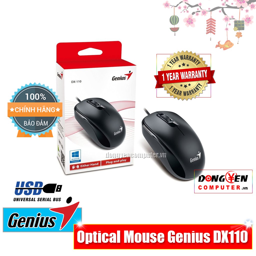 Chuột quang có dây Genius DX110 1000DPI | BH 1 NĂM |