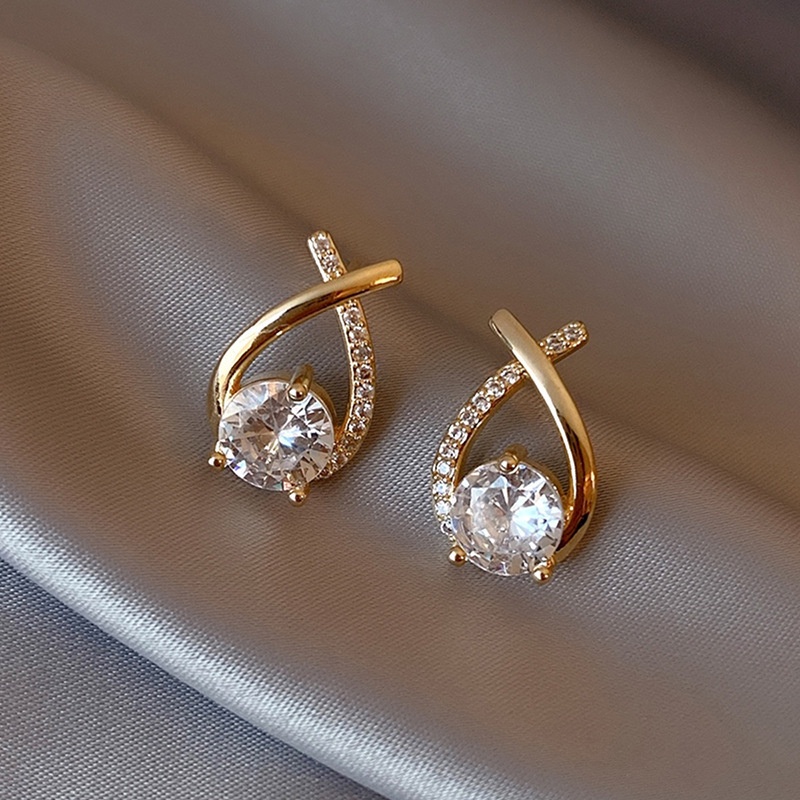 Khuyên tai Pure Cube đính đá zircon lấp lánh sang trọng thời trang cao cấp dễ phối đồ cho nữ