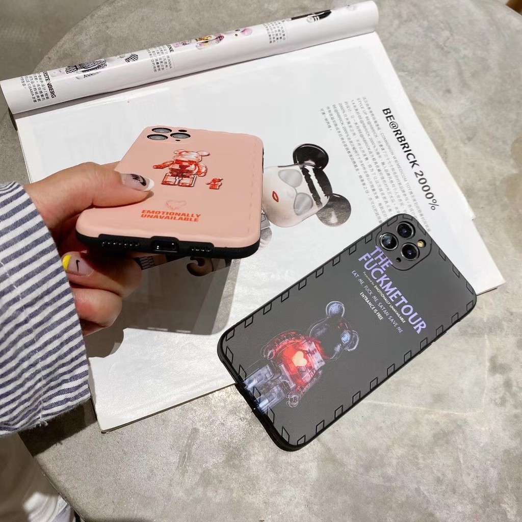 Ốp điện thoại mềm bảo vệ toàn diện họa tiết gấu cho iPhone12 12Promax 12Mini 7Plus 8 11 11Promax XR XS | BigBuy360 - bigbuy360.vn