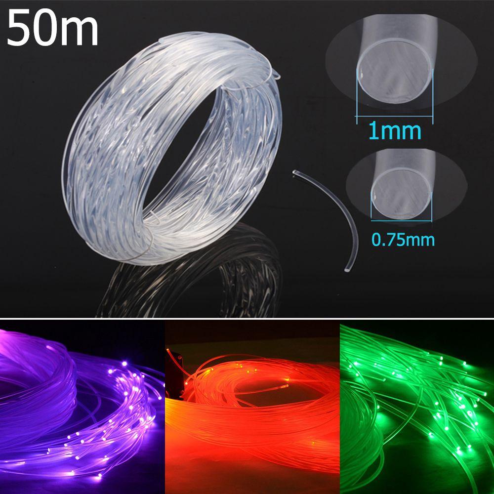 Dây Đèn Led Sợi Quang 50mx0.75mm / 1.0mm Bằng Nhựa Dùng Trang Trí Nhà Cửa