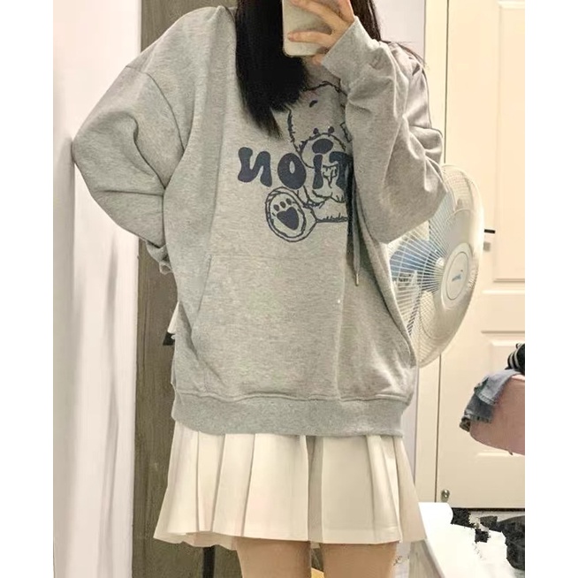 Áo Hoodie Nỉ Bông Tay Dài Gấu GATION