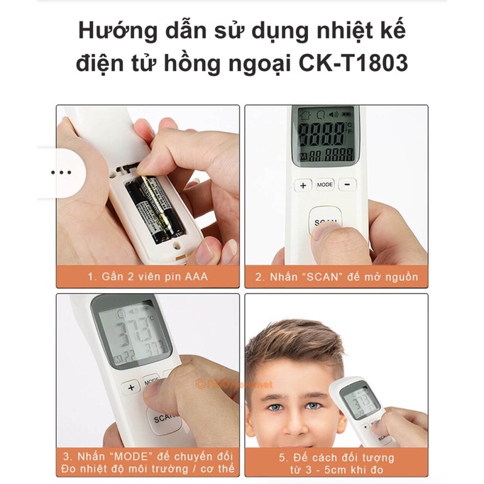 Nhiệt kế đo trán điện tử hồng ngoại CK - T1502