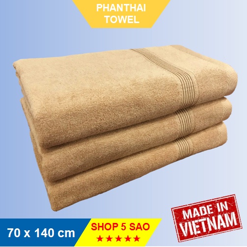 [SANG SỊN MỊN] Khăn spa/ khăn tắm khổ lớn 70cmx140cm (400g) Màu Nâu - Hàng cao cấp #khantam