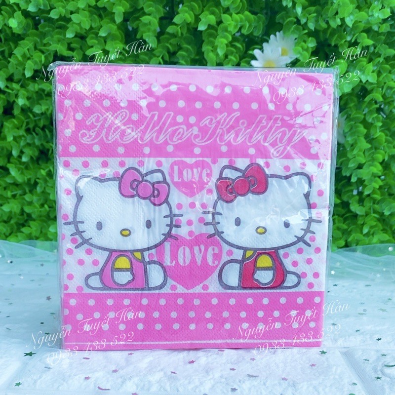 KHĂN GIẤY VUÔNG 2 LỚP HELLO KITTY