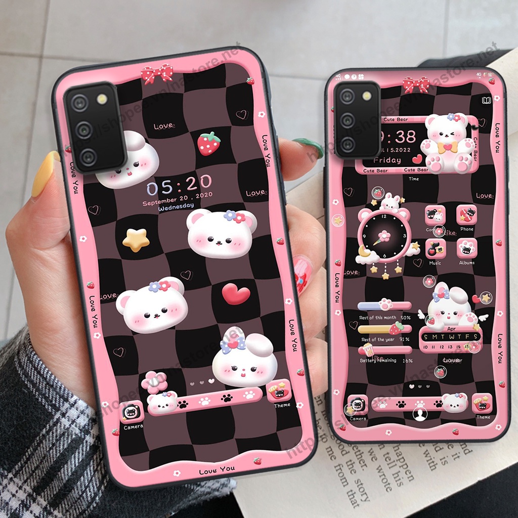 Ốp lưng Samsung A02s / A03s gấu, đồng hồ dễ thương cute giá rẻ