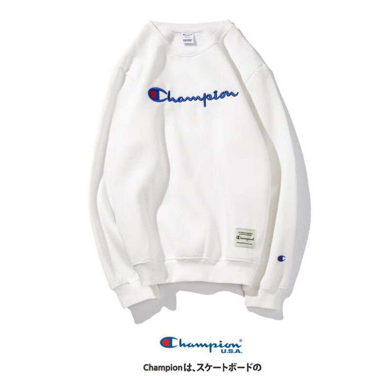 Áo Sweater Cotton Cổ Tròn Thêu Chữ Champion Thời Trang Cho Nam Nữ | BigBuy360 - bigbuy360.vn