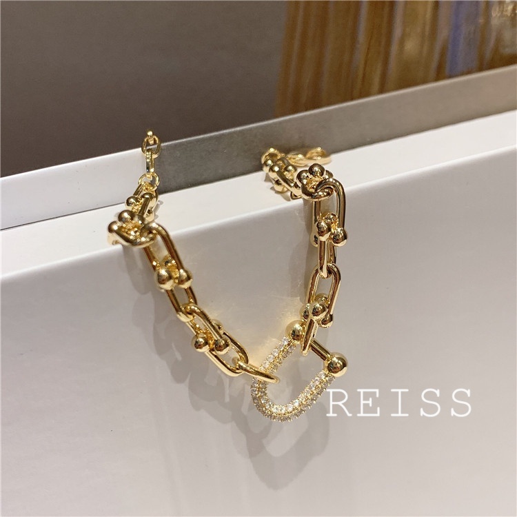 Vòng Tay Kim Loại Đính Đá Thời Trang 0