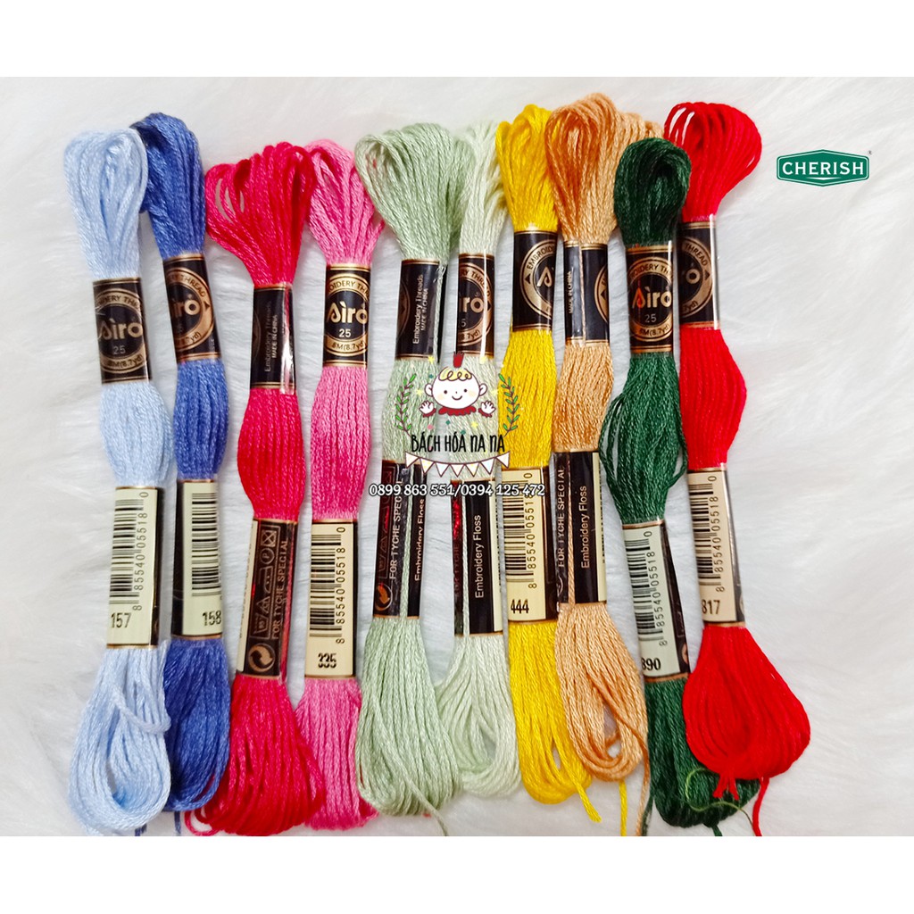 Set Thêu Cơ Bản Cho Những Bạn Mới Tập Thêu Thùa Handmade- set chỉ airo màu săc đa dạng- bách hóa na na