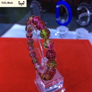 TM 803 - Vòng Tay Đá Ưu Linh Tím + Xanh Rêu Tiến Minh 7A( loại 1) 8 ly.