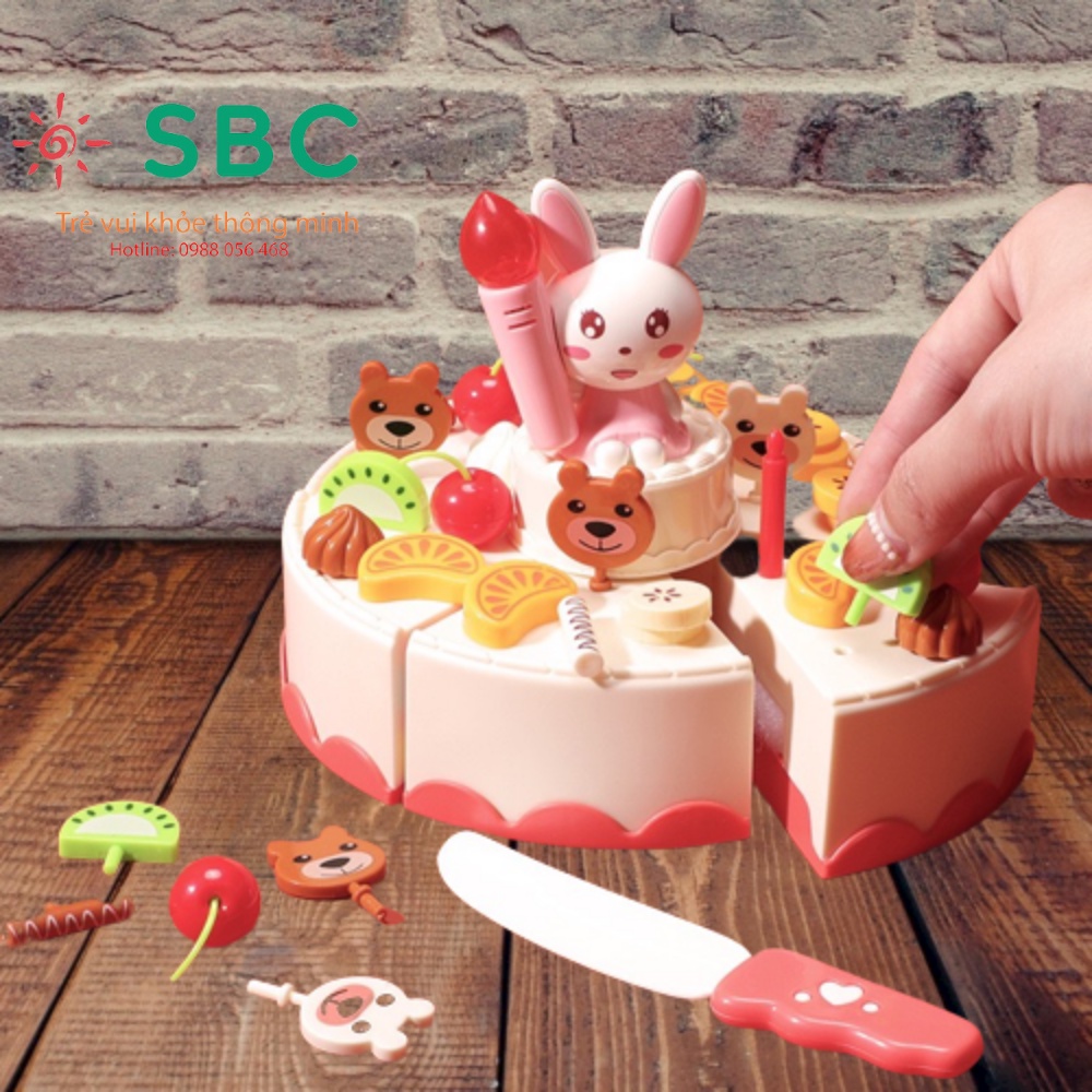Bộ đồ chơi tiệc trà bánh sinh nhật cho bé 85 chi tiết có đèn và nhạc- Đồ chơi nhựa trẻ em