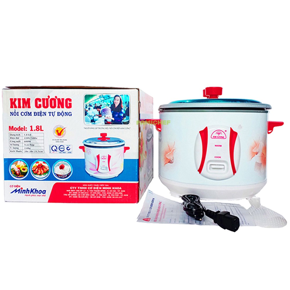 Nồi cơm điện nắp rời Kim Cương KC002 1.8 lít | BigBuy360 - bigbuy360.vn