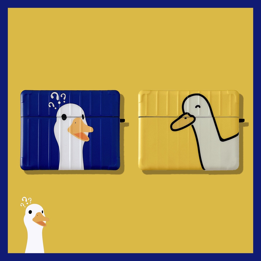 Vỏ Bảo Vệ Hộp Sạc Tai Nghe Airpods 3 Pro 2 3 Họa Tiết Hoạt Hình Dấu Hỏi Và Vịt Dễ Thương Ốp