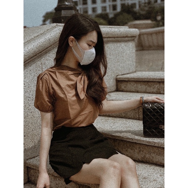 Áo Sơ Mi Cổ Nơ Hàn Quốc Thiết Kế Cực Xinh( Hàng Cao Cấp Hình Shop Tự Chụp) 🧡 | BigBuy360 - bigbuy360.vn