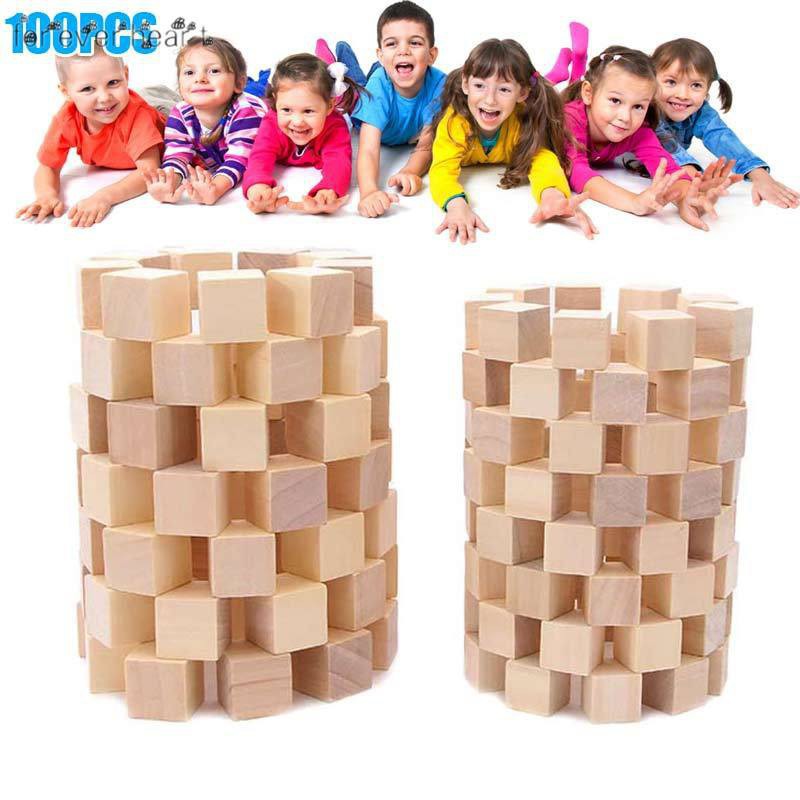 Khối Gỗ vuông Lập Phương Nhiều Màu Sắc Vui Nhộn Cho Bé