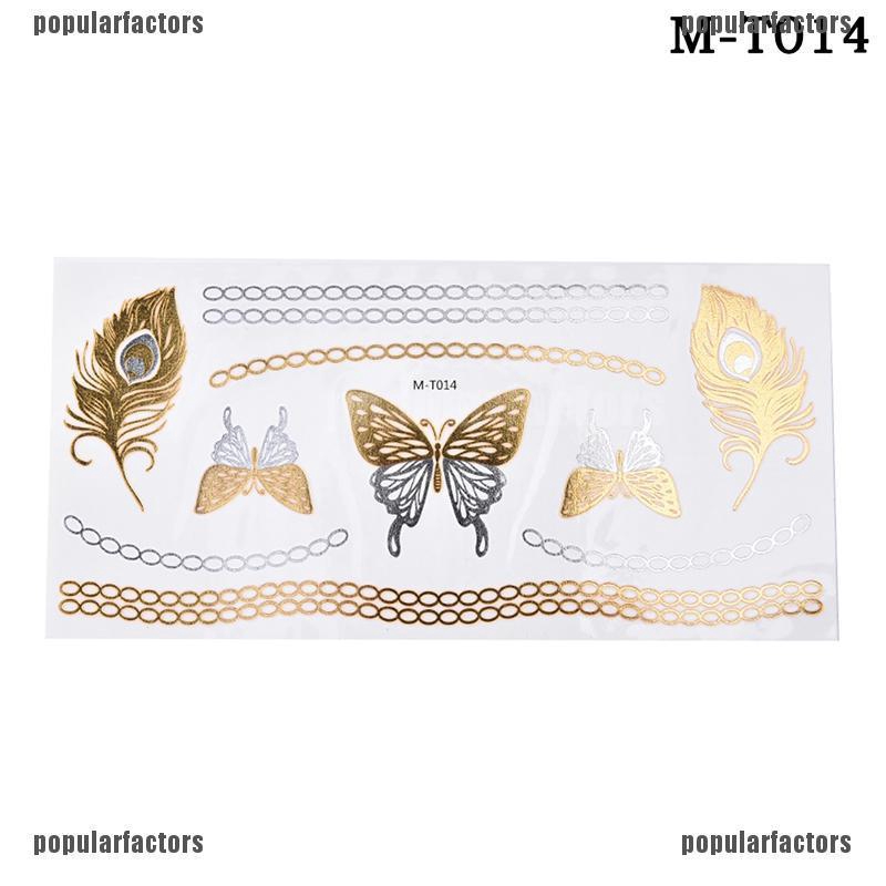 Hình Xăm Dán Chống Thấm Nước Hình Lông Vũ Màu Vàng Độc Đáo