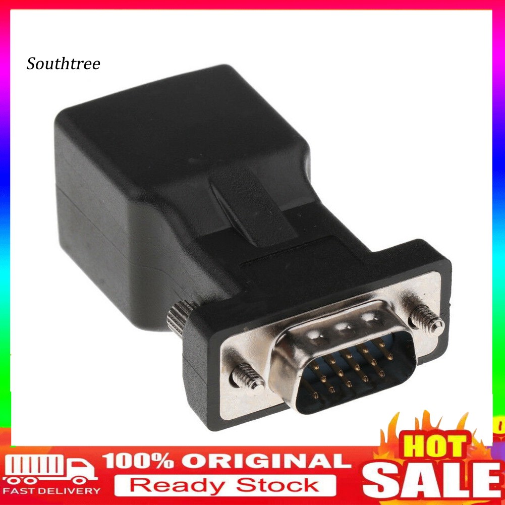 Bộ 2 Đầu Chuyển Đổi Vga 15 Pin Sang Rj45 Female Ethernet Lan