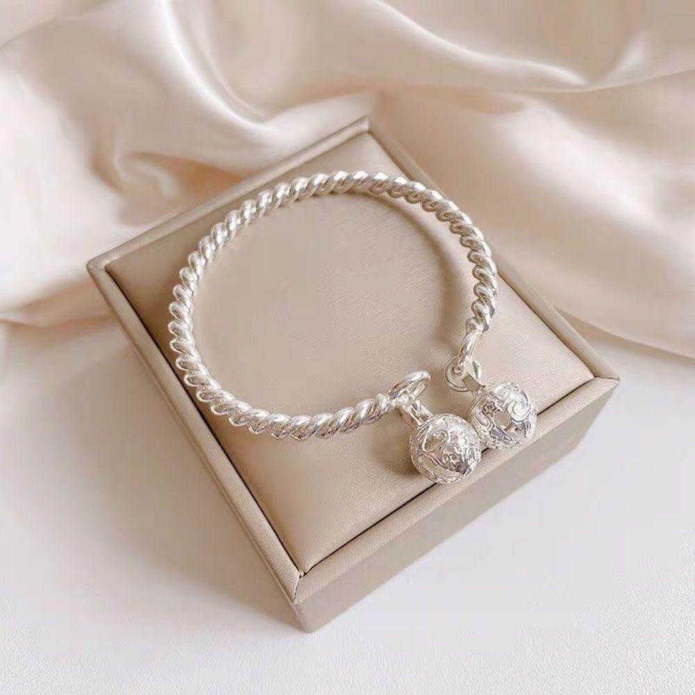 BSUNS Vòng Tay Hở Mạ Bạc Đính Đá Nhân Tạo Thời Trang Cho Cặp Đôi