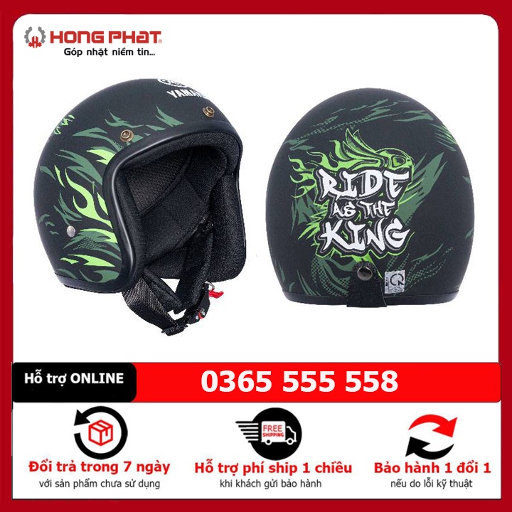 CHÍNH HÃNG - Mũ bảo hiểm JET phiên bản RIDE AS THE KING - size XL - Mũ bảo hiểm Yamaha chính hãng