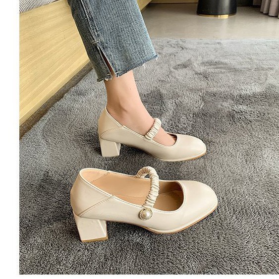 Giày cao gót quai chun 3 màu xinh xẻo cao 6cm