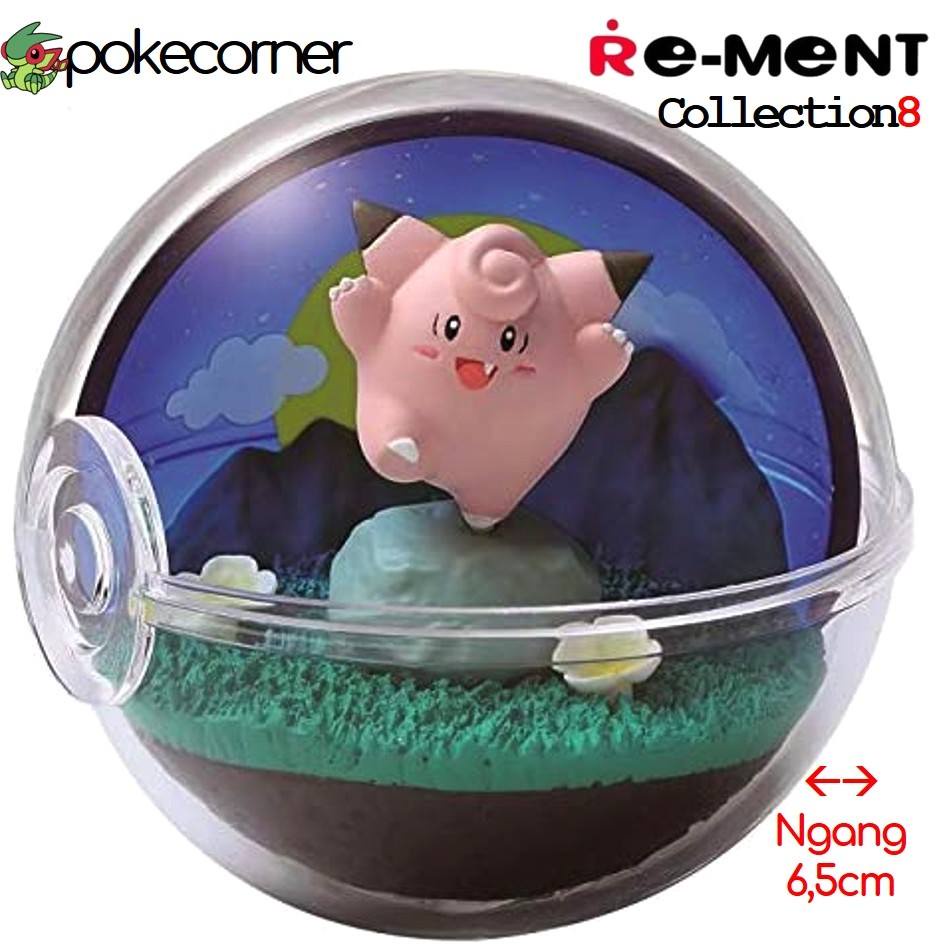 [Vol8] Quả Cầu Pokemon Terrarium Collection 8 Clefairy chính hãng Re-Ment - trong suốt, mở nắp được - PokeCorner