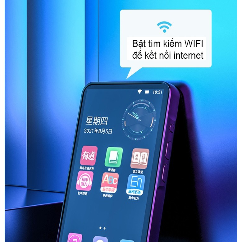 (Hỗ trợ Tiếng Việt) Máy Nghe Nhạc Android MP4 Màn Hình Cảm Ứng 4.5 Inch Bluetooth WiFi Ruizu H5 Bộ Nhớ Trong 16GB